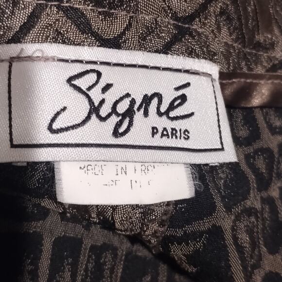 Signe Paris VINTAGE Textured Bronze Metallic Crepey Bootcut Pants 8 - Picture 8 of 11